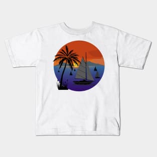 Sailboats and Sunset Kids T-Shirt